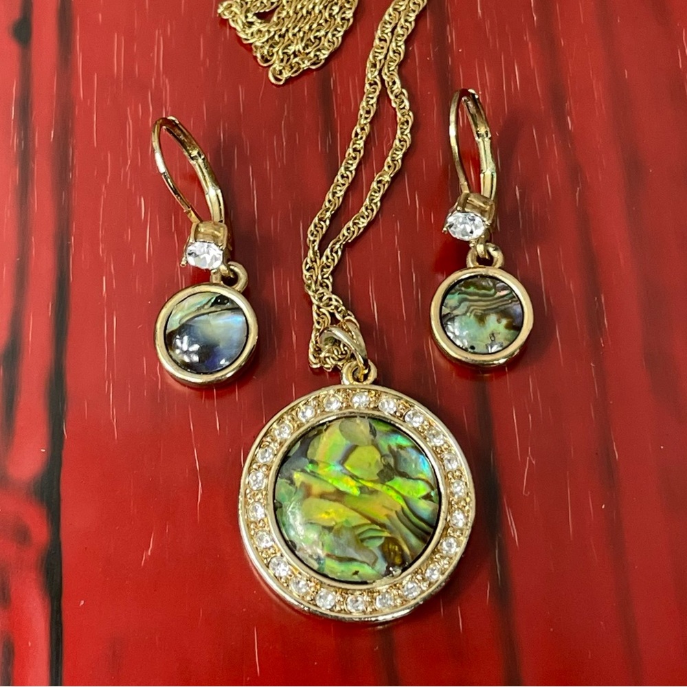 Avon Abalone Jewelry Set